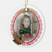 Kerst Kleinkind portret in krans Keramisch Ornament (Links)