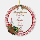 Kerst Kleinkind portret in krans Keramisch Ornament (Achterkant)