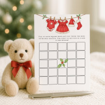Kerst Klerenlijn Bingo Baby Shower Spelkaart
