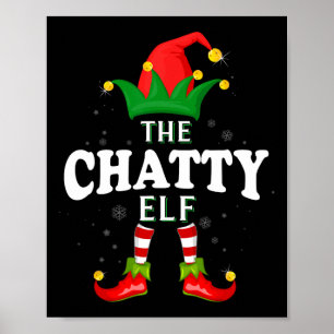 Kerst Kletsende Elf Familie Bijpassende Kerst Pyja Poster