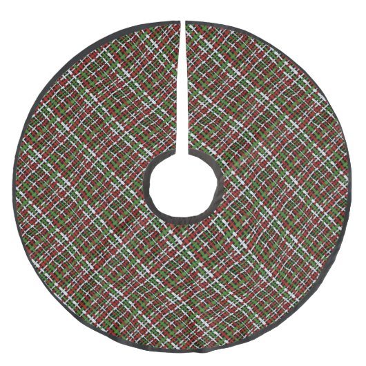 Kerst Kleur Diagonaal Geweven Grafische Burlap Kerstboom Rok (Voorkant)