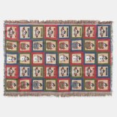 Kerst Kleur Snowmen Squares Deken (Voorkant)