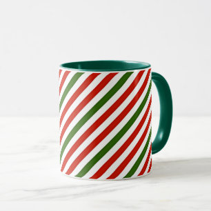 Kerst kleur strepen mok