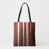 Kerst Kleur Strepen Rood Groen Wit Goud Tote Bag (Voorkant)