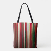 Kerst Kleur Strepen Rood Groen Wit Goud Tote Bag (Achterkant)