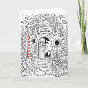 Kerst kleurboek Oceaan Pret Kaart