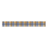 Kerst Kleuren Plaid Navy Geel Bruin Grosgrain Lint (Voorkant)