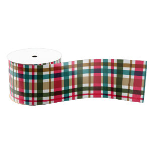 Kerst Kleuren Plaid Rood Groen Blauwgroen Grosgrain Lint