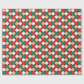 Kerst Kleuren Polka Dot Gestreept Inpakpapier (Vlak)