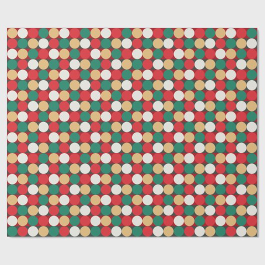 Kerst Kleuren Polka Dot Gestreept Inpakpapier (Vlak)