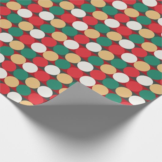 Kerst Kleuren Polka Dot Gestreept Inpakpapier (Hoek)