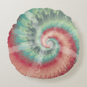 Kerst Kleuren Tie Dye Rond Sierkussen Rond Kussen