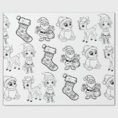 Kerst Kleuren Wrapping Papier (Vlak)