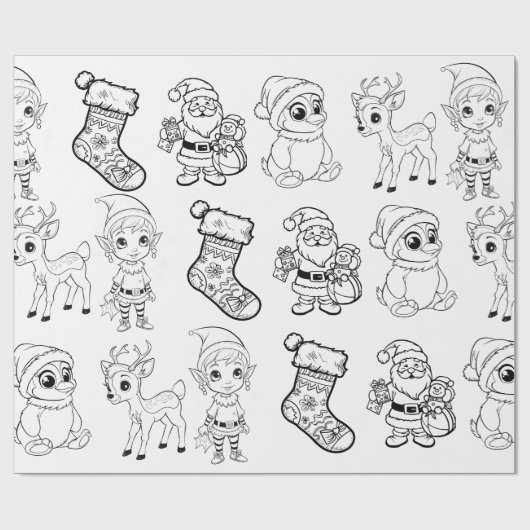 Kerst Kleuren Wrapping Papier (Vlak)