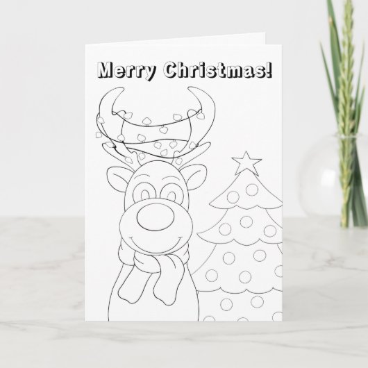 Kerst Kleurplaat Kaart voor Kinderen (Voorkant)