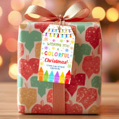Kerst Kleurpotlood Cadeautag | Leuke Favor voor in Cadeaulabel