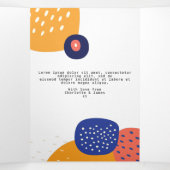 Kerst Kleurrijk Abstract Rendier Gepersonaliseerd Drieluik Wenskaart (Binnenkant midden)