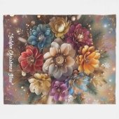 "Kerst Kleurrijk Plezier" Fleece Deken (Voorkant (Horizontaal))