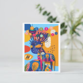 Kerst Kleurrijke Abstracte rendieren Feestdagenkaart (Staand voorkant)