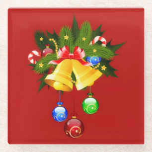 Kerst Kleurrijke Bells Modern Rood Onderzetter
