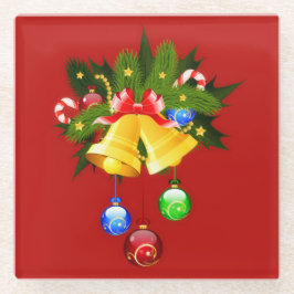 Kerst Kleurrijke Bells Modern Rood Onderzetter Glazen Onderzetter