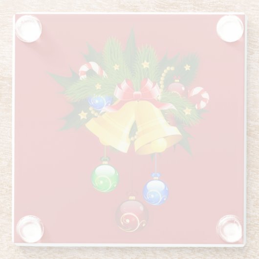 Kerst Kleurrijke Bells Modern Rood Onderzetter Glazen Onderzetter (Achterkant)