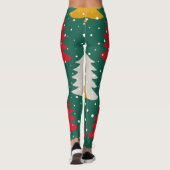 Kerst Kleurrijke Bomen Naadloze Patronen Leggings (Achterkant)