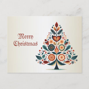 Kerst Kleurrijke Boom Scandinavië Folk Art Briefkaart