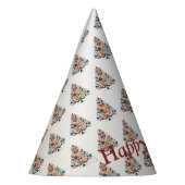 Kerst Kleurrijke Boom Scandinavië Folk Art Feesthoedjes (Links)