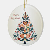 Kerst Kleurrijke Boom Scandinavië Folk Art Keramisch Ornament (Links)