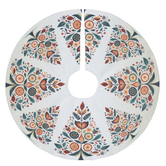 Kerst Kleurrijke Boom Scandinavië Folk Art Kerstboom Rok (Voorkant)