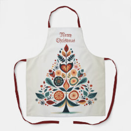 Kerst Kleurrijke Boom Scandinavië Folk Art Schort