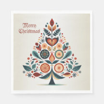 Kerst Kleurrijke Boom Scandinavië Folk Art