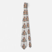Kerst Kleurrijke Boom Scandinavië Folk Art Stropdas (Voorkant)