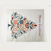 Kerst Kleurrijke Boom Scandinavië Folk Art Wandkleed (Voorkant (horizontaal))