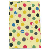 Kerst Kleurrijke Cirkels Gouden Polka Dots Medium Cadeauzakje (Voorkant)