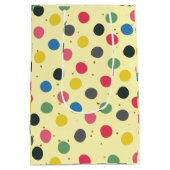 Kerst Kleurrijke Cirkels Gouden Polka Dots Medium Cadeauzakje (Achterkant)