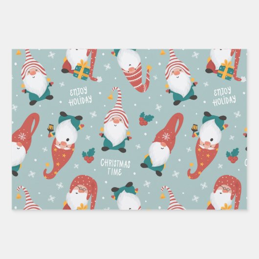 Kerst kleurrijke decoratie inpakpapier vel (Voorkant 2)