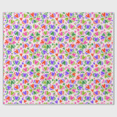 Kerst Kleurrijke Harten en Polka Dots Cadeaupapier (Vlak)