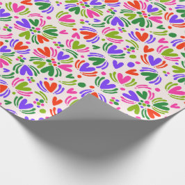 Kerst Kleurrijke Harten en Polka Dots Cadeaupapier