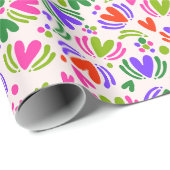 Kerst Kleurrijke Harten en Polka Dots Cadeaupapier (Rol Hoek)