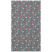 Kerst kleurrijke kopjes, strikken en maretak tafelkleed (Voorkant)