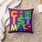 Kerst Kleurrijke Letters Vierkant Kussen (Deken)
