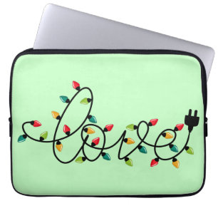 Kerst Kleurrijke Lichten Liefde Tekst-45872 Laptop Sleeve