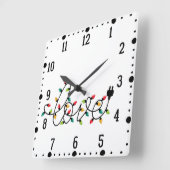 Kerst Kleurrijke Lichten Liefde Tekst-45872 Vierkante Klok (Hoek)