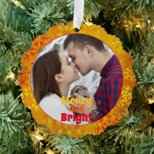 Kerst Kleurrijke Sneeuwvlokken Fotosjabloon Ornament Kaart