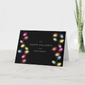 Kerst Kleurrijke String Lights Gevouwen Vakantie Kaart (Voorkant)