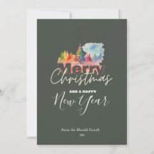 Kerst Kleurrijke Winter Wonderland Waterverf