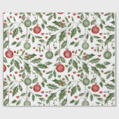 Kerst Klimop Cadeaupapier (Vlak)