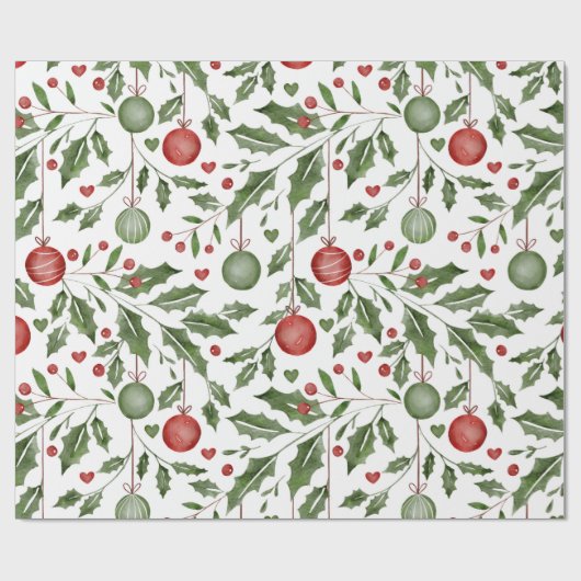 Kerst Klimop Cadeaupapier (Vlak)